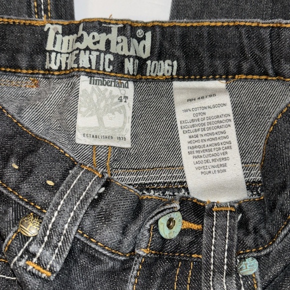 Timberland Boys Vintage Baggy straight leg Jens size 4T 6 pocket dark wash - Picture 4 of 8